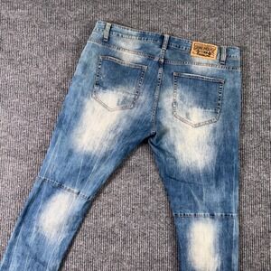 Grindhouse Denim Co 42x34 Ripped Distressed Jeans Y2K Skater Grunge Indie Sleaze